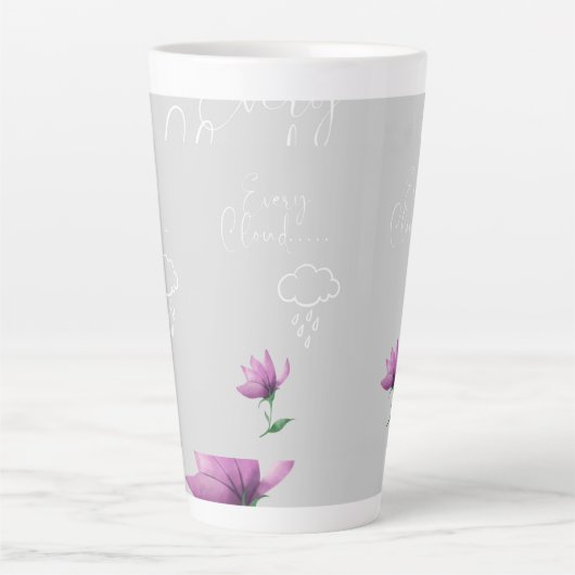 Jede Wolke Hochheben Sprichwort Latte Tasse (Vorderseite)