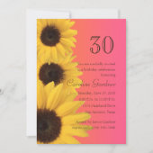 Jede Zahl Geburtstag Einladung Gelbe Sonnenblumen (Vorderseite)
