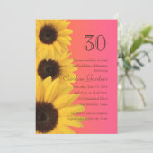 Jede Zahl Geburtstag Einladung Gelbe Sonnenblumen (Stehend Vorderseite)