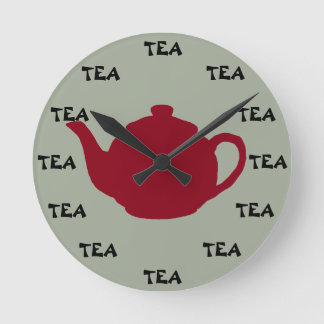 JEDE ZEIT ist Tea Time! Runde Wanduhr