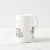 Jede Zeit ist Teezeit - Teeslogan Porzellantasse (Vorderseite Rechts)