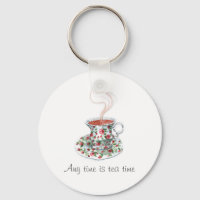 Jede Zeit ist Teezeit. Teeslogan Vintage Tasse Ros