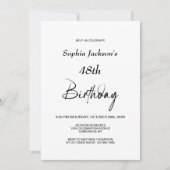 Jede zeitliche, moderne Minimalistische Geburtstag Einladung (Vorderseite)