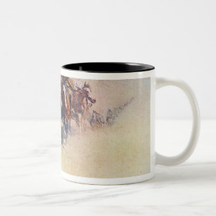 Jedediah Smith, der seine Weise über der Wüste Zweifarbige Tasse