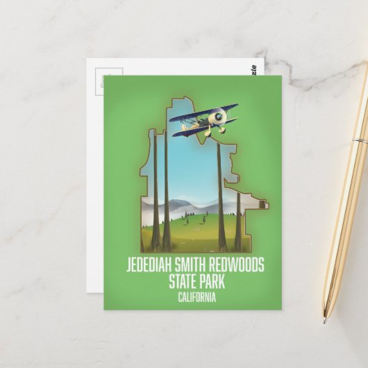 Jedediah Smith Redwoods Staat Park Postkarte (Vorderseite/Rückseite Beispiel)