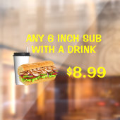 Jedem 6 Zoll großen Untergerät mit einem Getränk z Fensteraufkleber (Blatt 2)