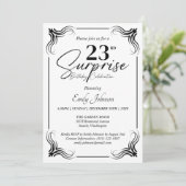 Jedem Alter Schwarz und Weiß Geburtstag Einladung (Stehend Vorderseite)