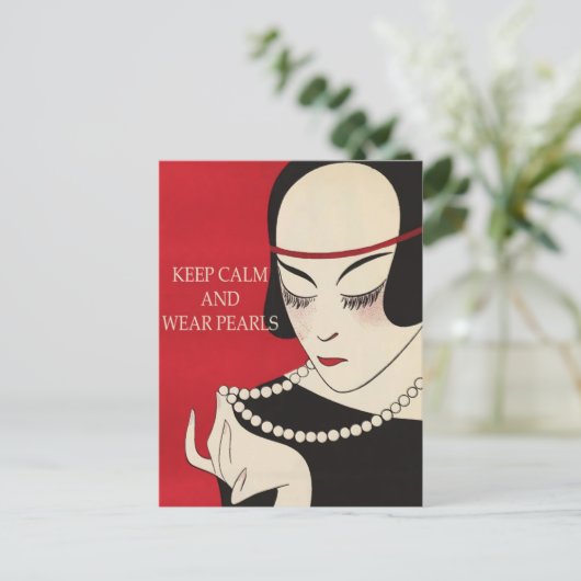 jedem Anlass Behalte Ruhe und Perlen tragen PostCa Postkarte (Stehend Vorderseite)
