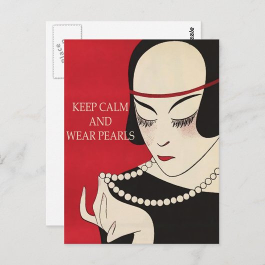 jedem Anlass Behalte Ruhe und Perlen tragen PostCa Postkarte (Vorne/Hinten)