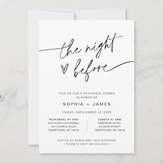 JEDEN Abend vor der Probe einladen Einladung (Vorderseite)