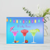 JEDEN ANLASS BEACH COCKTAIL PARTY EINLADUNG blau (Stehend Vorderseite)