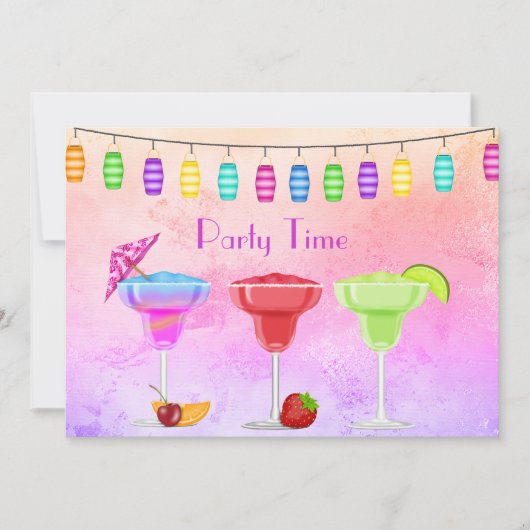 JEDEN ANLASS BEACH COCKTAIL PASTEL PARTY EINLADUNG (Vorderseite)