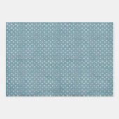 Jeden Anlaß Blue Floral und Polka Dots Set von 3 Geschenkpapier Set (Vorderseite 3)