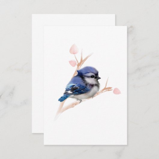 Jeden Anlaß Blue Jay Bird-Note Dankeskarte (Vorne/Hinten)