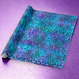 Jeden Anlaß Blue Lila Exotic Geschenkpapier