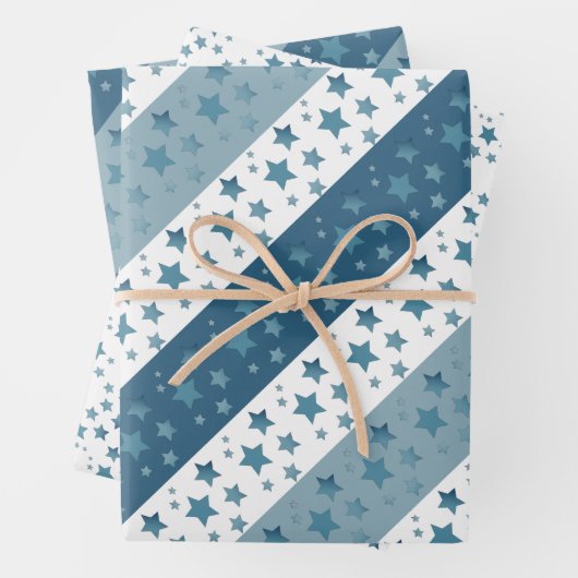 Jeden Anlaß Blue Star Print Geschenkwrap Geschenkpapier Set (Beispiel)
