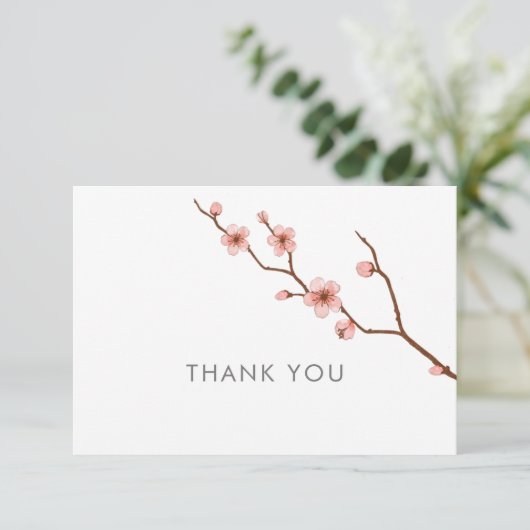 Jeden Anlaß Cherry Blossom Vielen Dank Notecard Dankeskarte (Stehend Vorderseite)