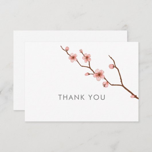 Jeden Anlaß Cherry Blossom Vielen Dank Notecard Dankeskarte (Vorne/Hinten)