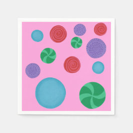 Jeden Anlaß Colorful Polka Dots Party Napkins Serviette