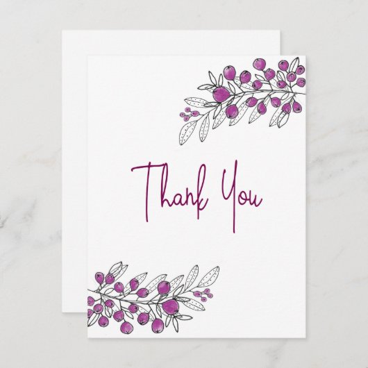 Jeden Anlaß Dankbarkeit Lila Berries Blätter Dankeskarte