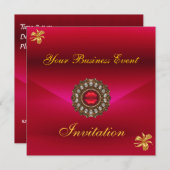 Jeden Anlaß der Geschäftseinladung Rot mit Jewel Einladung (Vorne/Hinten)