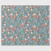 Jeden Anlaß Dusty Blue Eucalyptus Forest Mushroom Geschenkpapier (Flach)
