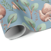Jeden Anlaß Dusty Blue Eucalyptus Forest Mushroom Geschenkpapier (Rolleneckpunkt)
