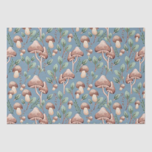 Jeden Anlaß Dusty Blue Eucalyptus Forest Mushroom Seidenpapier (Vorderseite)