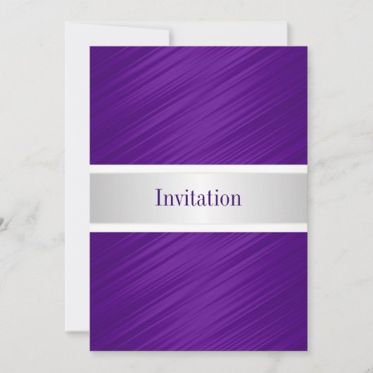 Jeden Anlass Elegante Lila Streifen Einladung (Vorderseite)