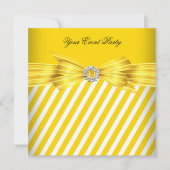 Jeden Anlaß Gelbes weißes Streifen Event-Party Einladung (Vorderseite)