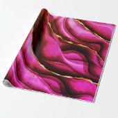 Jeden Anlaß Hot Pink Marble Gold Glitzer Geschenk Geschenkpapier (Ungerollt)