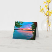 jeden Anlaß, innen leer, Sonnenuntergang am See Karte (Gelbe Blume)
