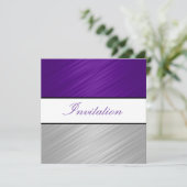 Jeden Anlass Lila Silberstreifen-Party Einladung (Stehend Vorderseite)