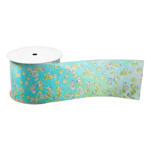 Jeden Anlaß Luxury Aqua Blue Green Sequins Satinband