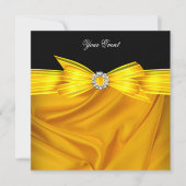 Jeden Anlaß Luxus Gelbes Schwarzes Party Einladung (Vorderseite)