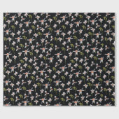 Jeden Anlaß Painted Daisies Black Background Geschenkpapier (Flach)