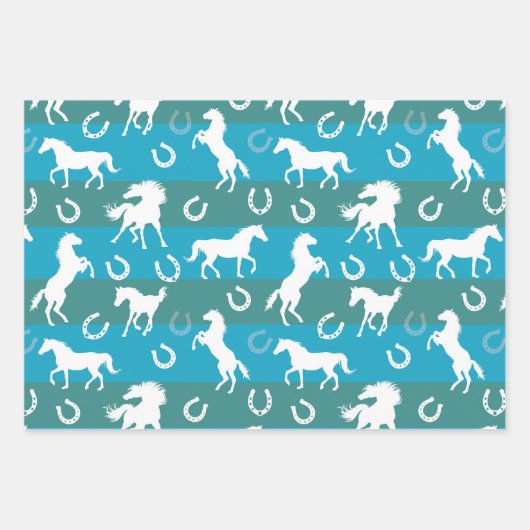 Jeden Anlaß Pferde und Hufeisen Geschenkpapier Set (Vorderseite 2)