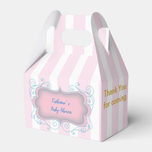 Jeden Anlaß Rosa Streifen Party Geschenkschachtel