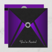 Jeden Anlaß Schwarze Lila Einladung Vorlage (Vorne/Hinten)