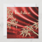Jeden Anlaß Silk Red Bamboo Einladung (Vorderseite)