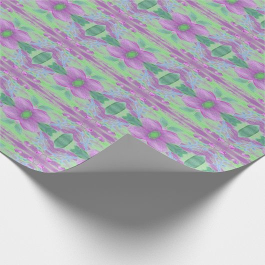 Jeden Anlaß-Umschlagpapier für Lila Blumendrucke Geschenkpapier (Ecke)