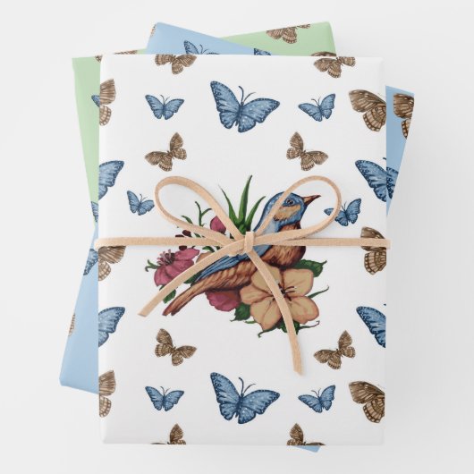 Jeden Anlaß Vögel und Blume Geschenkpapier Set (Beispiel)