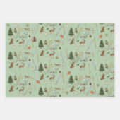 Jeden Anlaß Woodland Animals Pflanze Multicolor Geschenkpapier Set (Vorderseite 2)