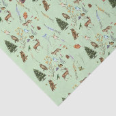 Jeden Anlaß Woodland Tiere Pflanze Sage Green Seidenpapier (Ausschnitt)