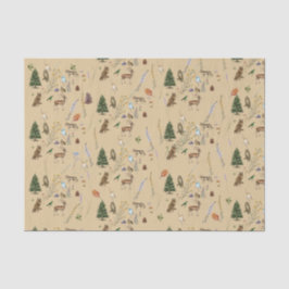 Jeden Anlaß Woodland Tiere Pflanze Tan Seidenpapier