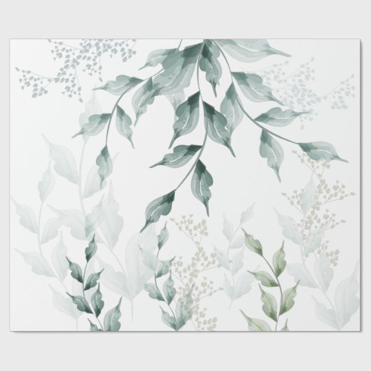 Jeden Anlaß Wrapping Grayed Jade Green Botanic Geschenkpapier (Flach)