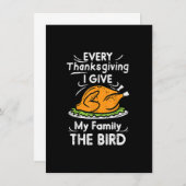 Jeden Erntedank gebe ich meiner Familie den Vogelf Einladung (Vorne/Hinten)