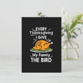 Jeden Erntedank gebe ich meiner Familie den Vogelf Einladung (Stehend Vorderseite)