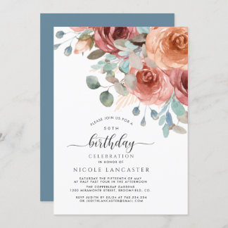 Jeden Geburtstag, elegant, stylisch blau und blau, Einladung