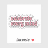 jeden Geist feiern Rosa Neurovielfalt Aufkleber (Blatt)